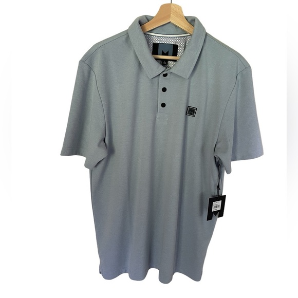 Collection Michael Strahan Blue Polo Short Sleeve  Textured Size Large New‎ - Picture 1 of 11